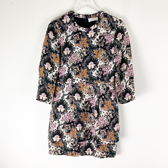 A.L.C Tordi Paisley Print Silk Tiered Dress 4 - Picture 2 of 11